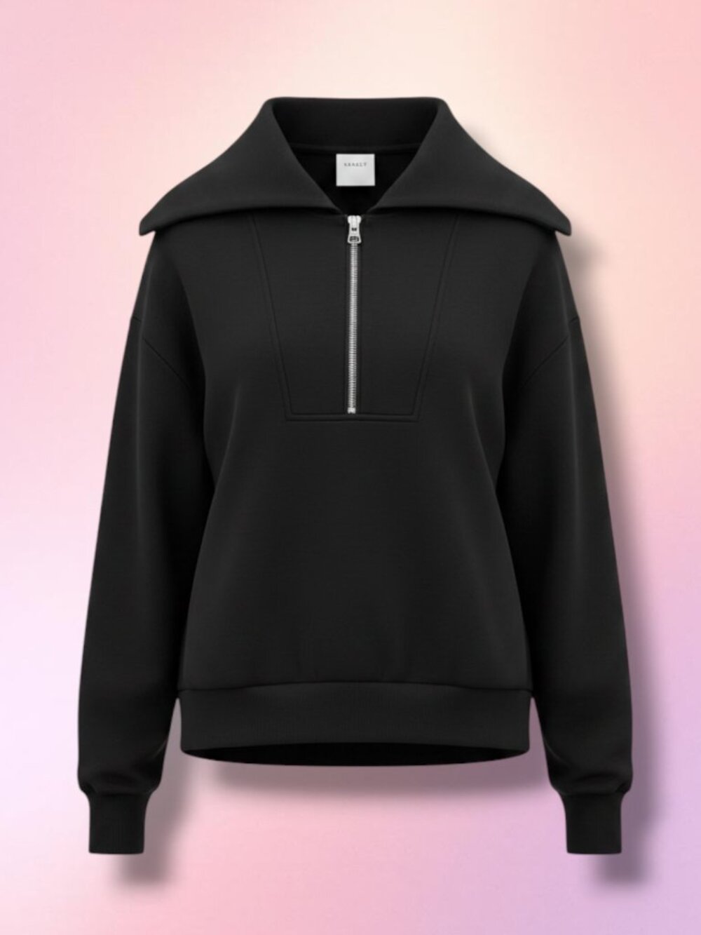 Varley‎ Double Soft Yates Half Zip Sweatshirt Black XS